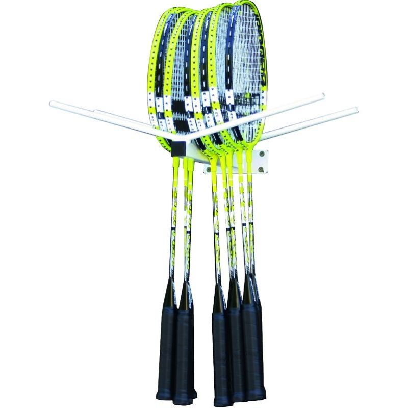 Fixation murale pour 20 raquettes badminton