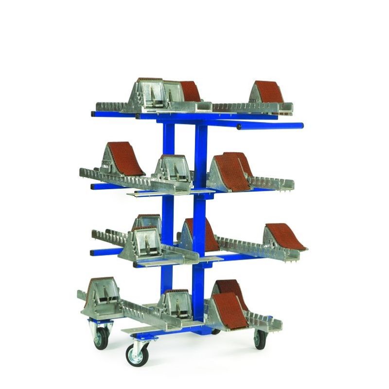 Chariot de transport a platpour 8 starting blocks