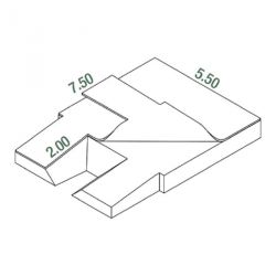 Matelas perche federal monohousse 7.50 x 5.50 x 0.80/0.50m