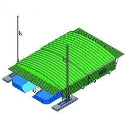 Garage sur roues fixes pour sautoir perche reversible7.80 x 5.60m