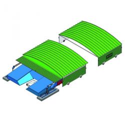 Garage integral sur roues fixes pour sautoir perche federal 8.20 x 6.40m