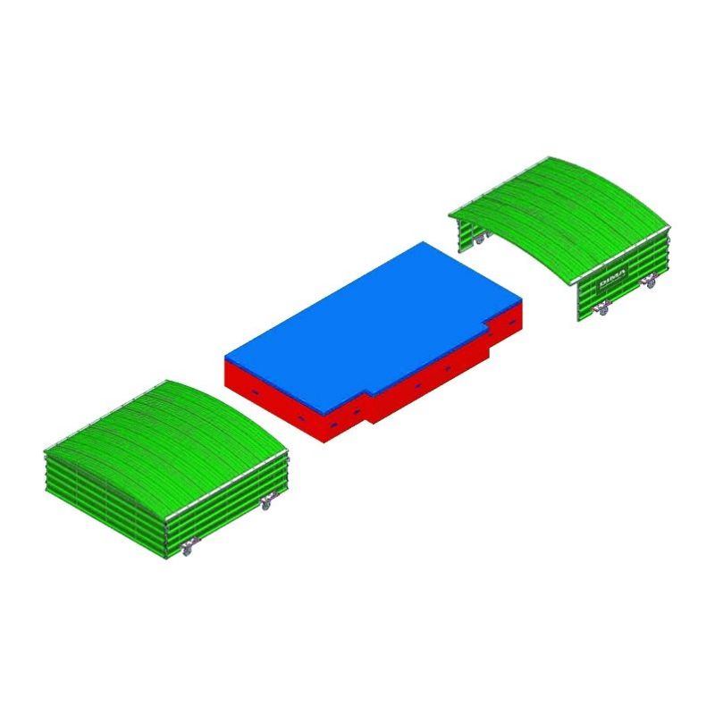 Garage sur roues fixes pour sautoir hauteur challenger i.a.a.f.6.50 x 4.80m
